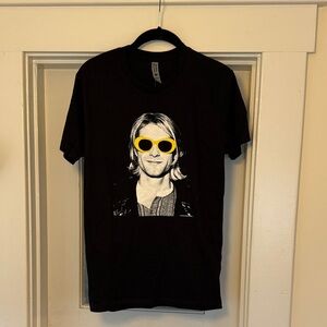 NWT Kurt Cobain Nirvana Sub Pop Seattle Black Graphic T-Shirt - XS